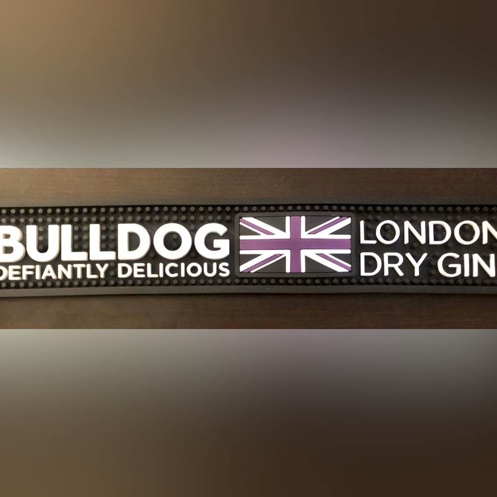 Black Bulldog Gin Bar Mat. Never used.